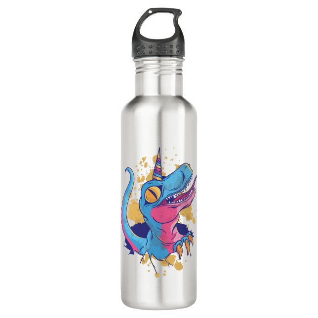 Unicornisaurus Stainless Steel Water Bottle (Front)
