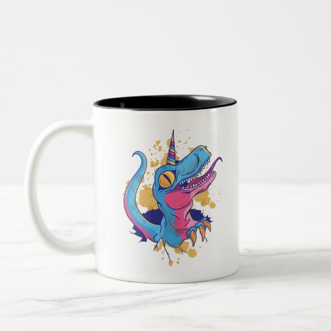 Unicornisaurus Two-Tone Coffee Mug (Left)