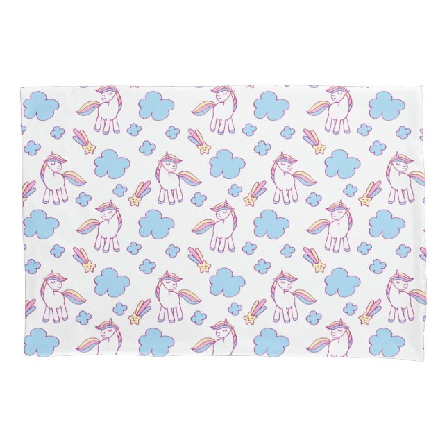 Unicorns And Clouds Pillow Case (Front)