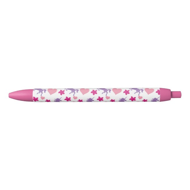 Unicorns and Hearts Pattern Pen (Front)