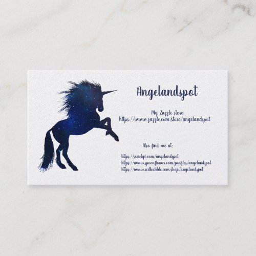 Unicorns and Horse Dreams Business Card