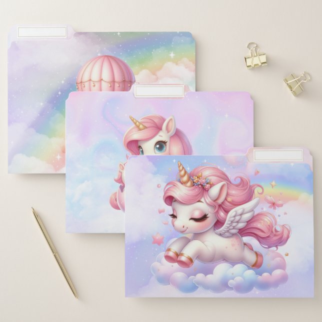 Unicorns and Pastel Rainbows File Folders Set (Set)