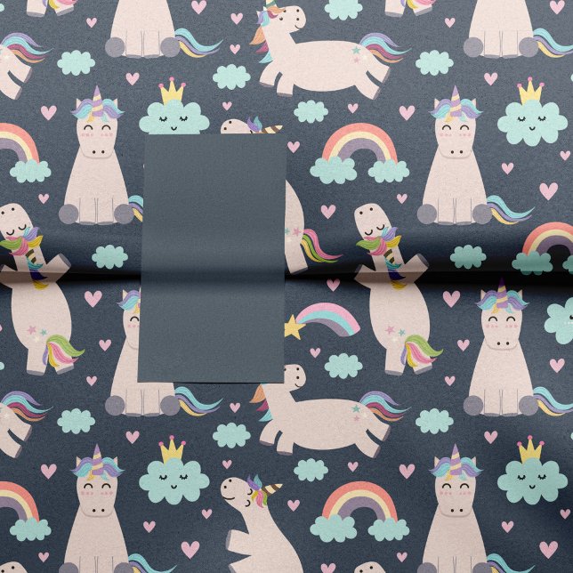 Unicorns and Rainbows Blue Pink Girl Pattern Kid Tissue Paper (Creator Uploaded)