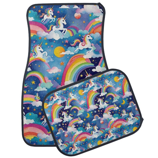 Unicorns and Rainbows Car Floor Mat (Set)