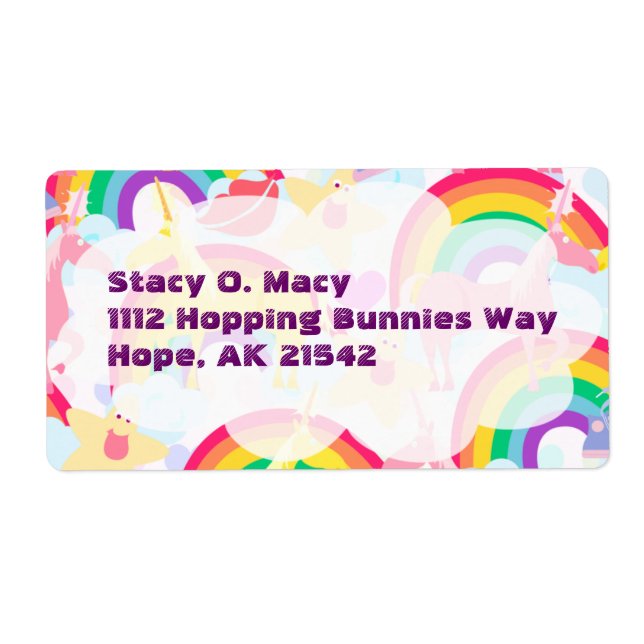 Unicorns and Rainbows Label (Front)