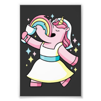 unicorns and rainbows photo print