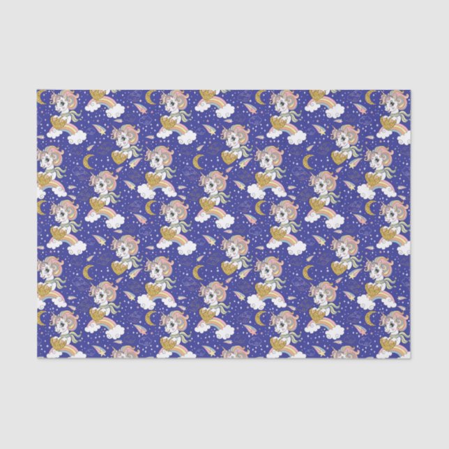 Unicorns And Rainbows Tissue Paper (Front)