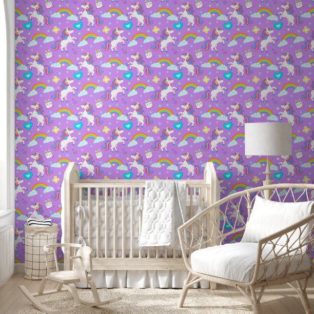 Unicorns And Rainbows Wallpaper (Kids)