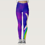 Unicorns And Rainbows Watercolor Party Gear Leggings at Zazzle