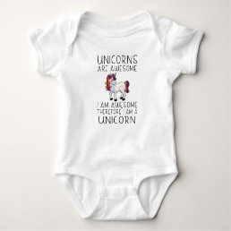 Unicorns are awesome - I am awesome Baby Bodysuit