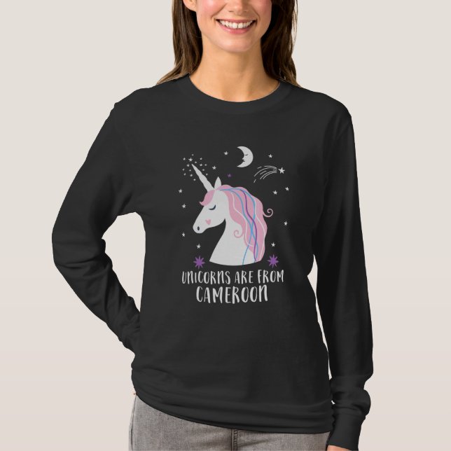 Unicorns Are From Cameroon Home Country Pride T-Shirt (Front)