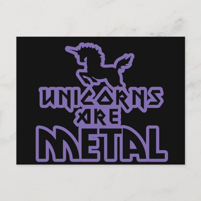 Unicorns are Metal Postcard (Front)