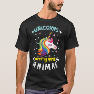 Unicorns Are My Spirit Animal Unicorn Girls Women T-Shirt