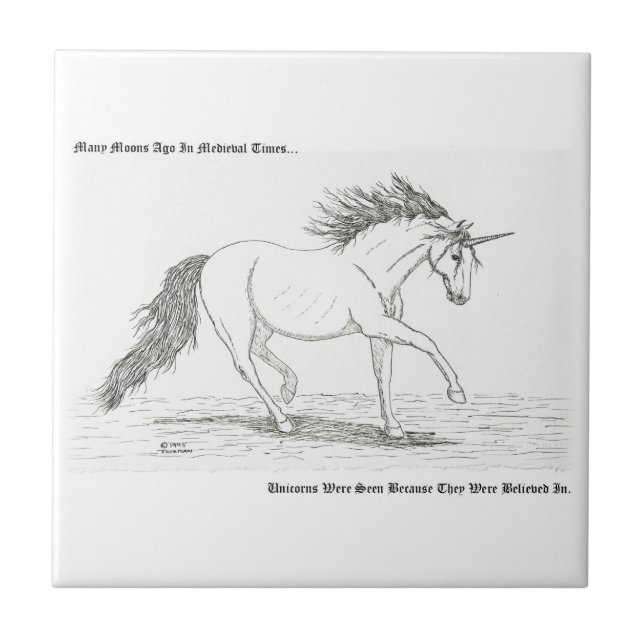 Unicorns Are Real Ceramic Tile (Front)