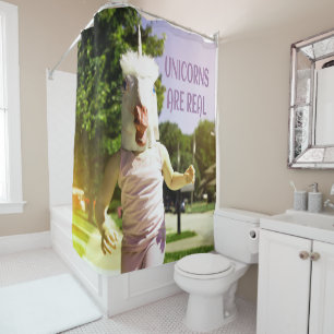 Unicorns Are Real Funny Humor Shower Curtain