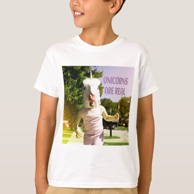 Unicorns Are Real Funny Humor T-Shirt (Front)
