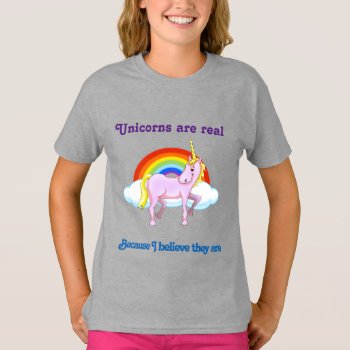 Unicorns Are Real Girls Ruffle Shirt by Shenanigins at Zazzle