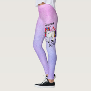 Women's Purple Cartoon Unicorn Pattern Leggings - 100 Unicorns