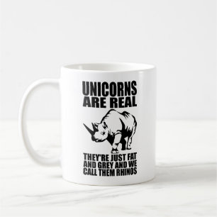 Unicorns Are Real - They're Rhinos - Funny Novelty Coffee Mug