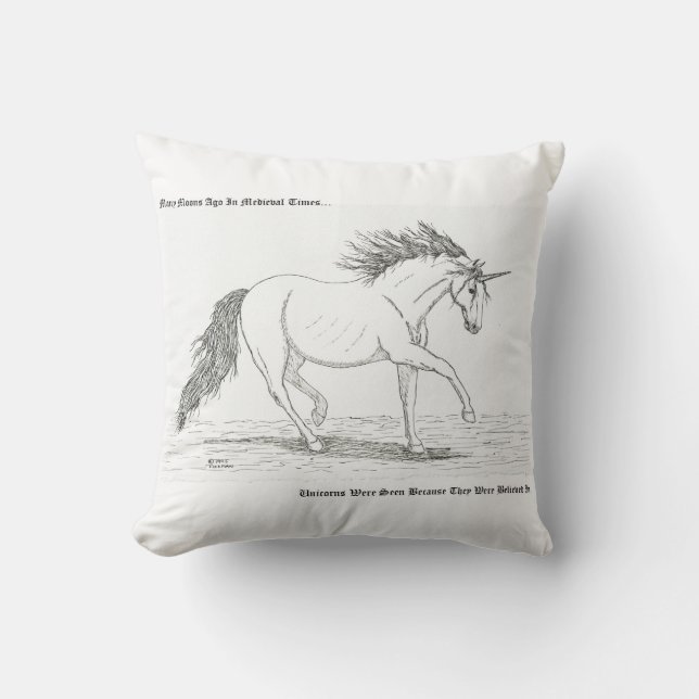 Unicorns Are Real Throw Pillow (Front)