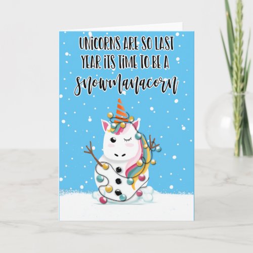 unicorns are so last year funny joke christmas card