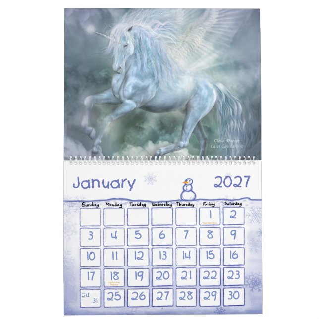 Unicorns Art Calendar 2012 (Jan 2027)
