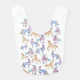 Unicorns baby bib