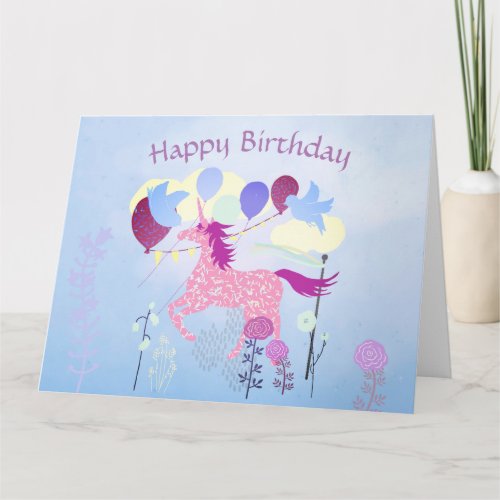 Unicorns Birthday printable Card