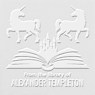 Unicorns Book Castle #2 “From the Library of” Name Embosser