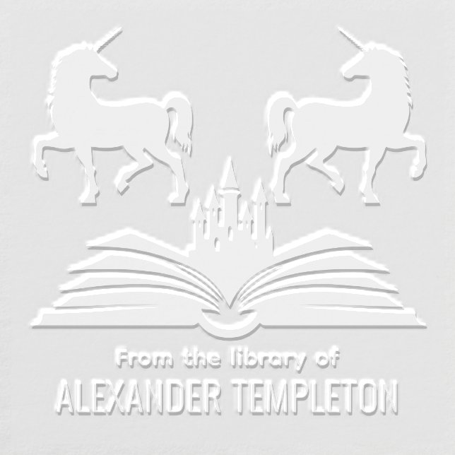 Unicorns Book Castle #2 “From the Library of” Name Embosser (Design)