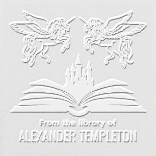 Unicorns Book Castle “From the Library of” Name SQ Embosser