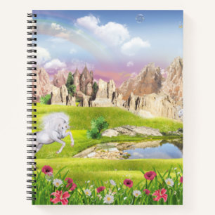 Unicorns by the lake Spiral Notebook