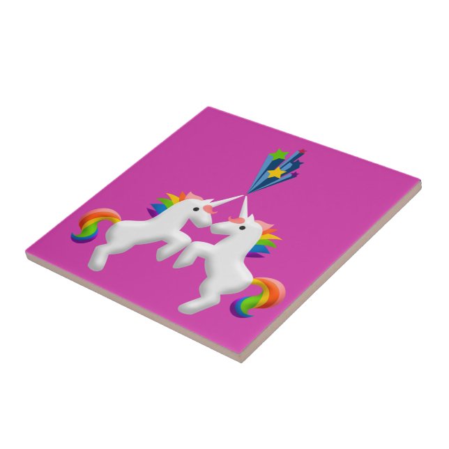 Unicorns Ceramic Tile (Side)
