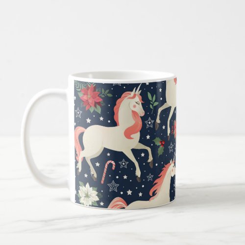 Unicorns Christmas Middle Ages Print Coffee Mug