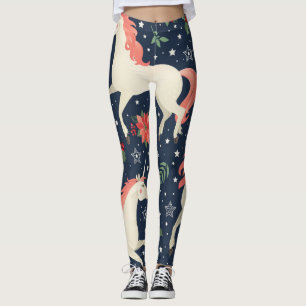 Unicorns Christmas: Middle Ages Print Leggings