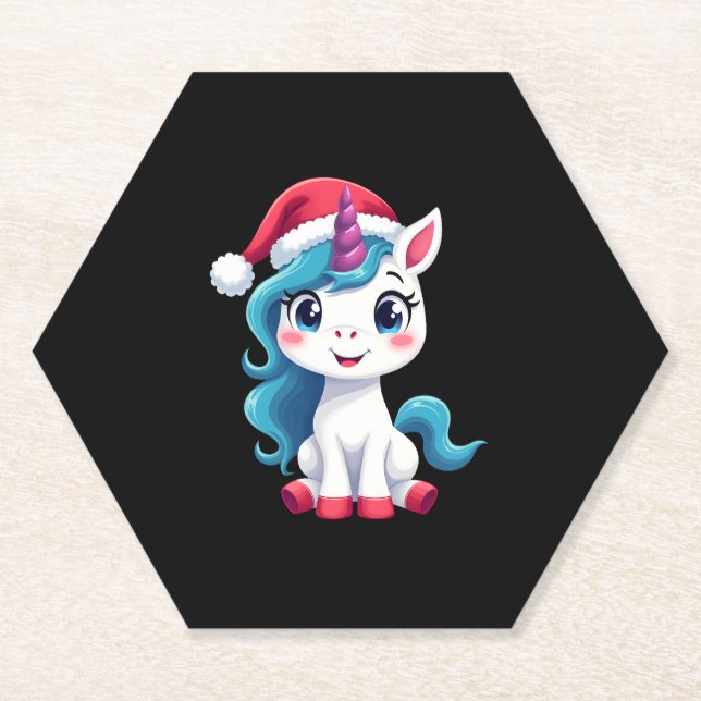 Unicorns Christmas_Santa Claus Unicorn Tank Top (1 Paper Coaster (Front)