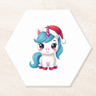 Unicorns Christmas_Santa Claus Unicorn Tank Top (3 Paper Coaster