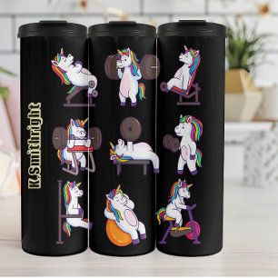 Unicorns Doing a Gym Workout Thermal Tumbler