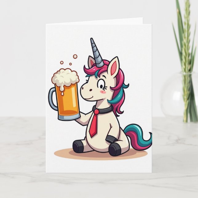 Unicorns Drink Up Fun Card (Front)