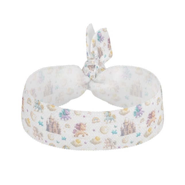 Unicorns & Fairytale Castle - Fantasy Accesorie Elastic Hair Tie (Front)
