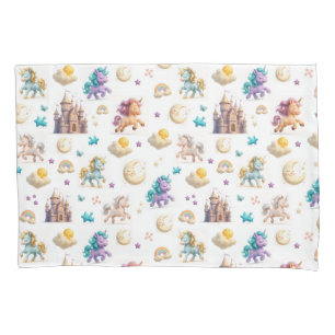 Unicorns & Fairytale Castle - Fantasy Design Pillow Case