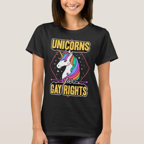 Unicorns For Gay Rights Magical Majestic LGBTQ Pri T_Shirt