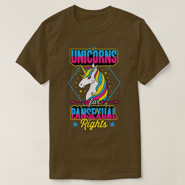 Unicorns For Panseual Rights Magical Majestic Lgbt T-Shirt (Design Front)