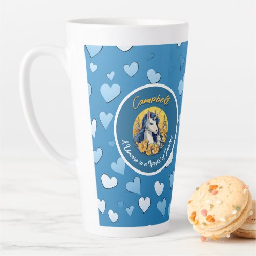 Unicorns Hearts Down Syndrome Awareness Latte Mug
