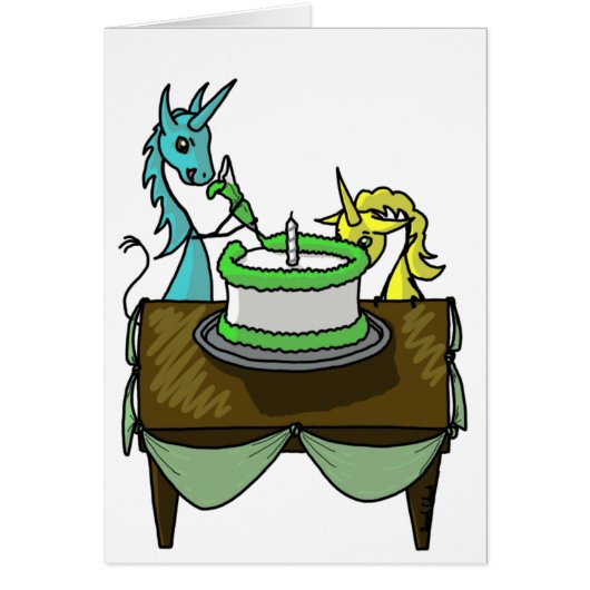 Unicorns Icing a Cake Cards (Front)