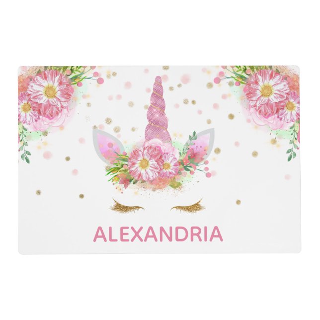 Unicorns in Bloom Placemat (Front)