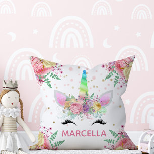 Unicorns in Bloom Reversible Pillow