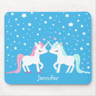 Unicorns in love mousepad Customisable