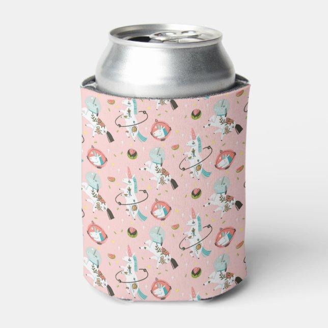 Unicorns In Space Pattern Can Cooler (Can Front)