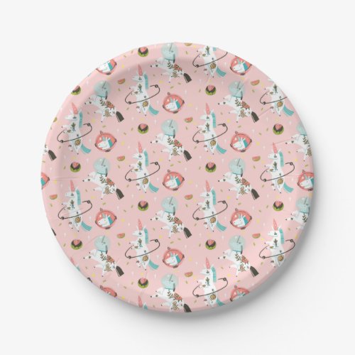 Unicorns In Space Pattern Paper Plates